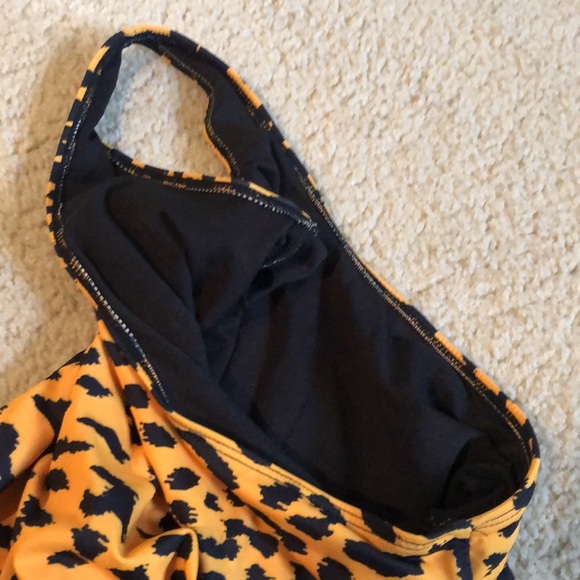 one shoulder leopard print one piece tank swim body suit - Picture 7 of 12